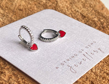 Load image into Gallery viewer, Love is Love Dangle Hoops (RED)
