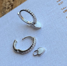 Load image into Gallery viewer, Heart Throb Dangle Hoops
