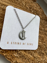 Load image into Gallery viewer, Silver Old English Style Initial Necklace
