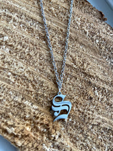 Load image into Gallery viewer, Silver Old English Style Initial Necklace
