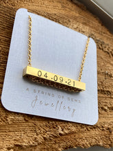 Load image into Gallery viewer, Personalised Horizontal Bar Necklace (Front &amp; Back Personalised Only)
